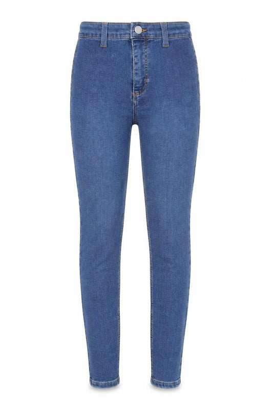 Front view of Topshop women’s blue skinny jeans, size UK 24, in, 24-inch leg