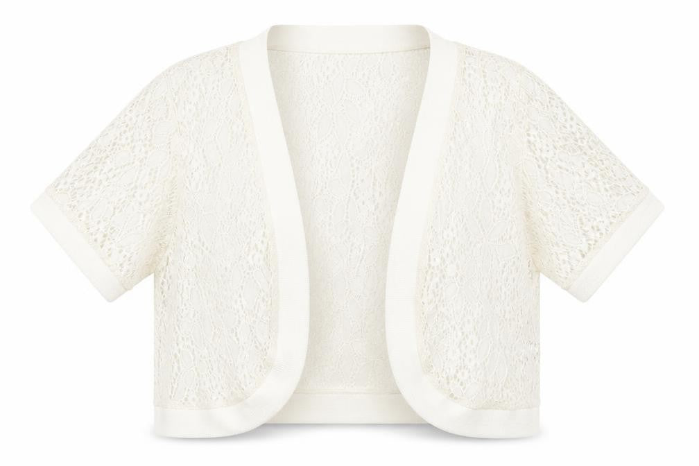 Abollria Womens White Floral  Cardigan Jumper Size M