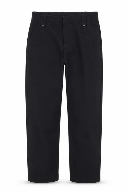 Front view of F&F boys’ black carpenter trousers, size 10, years
