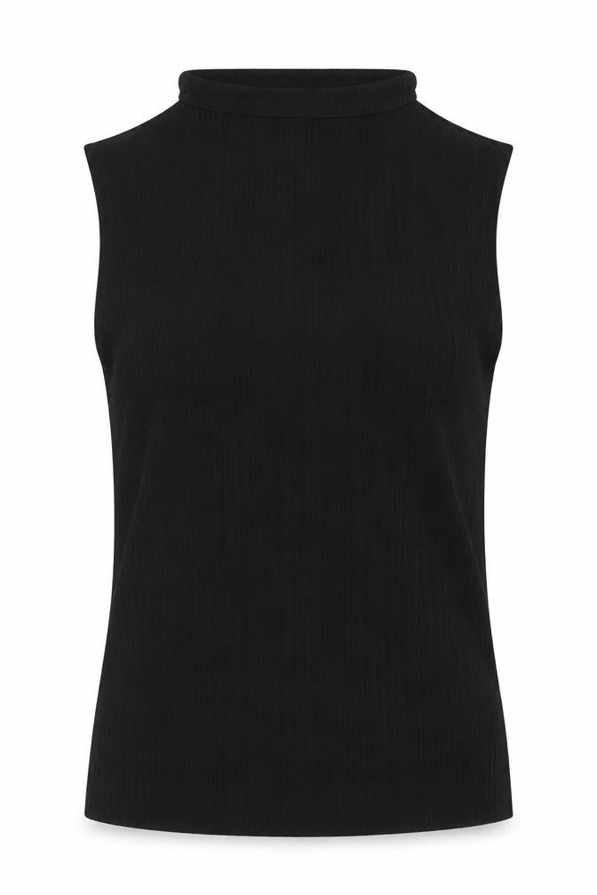 Front view of Preworn women’s black basic blouse, size S