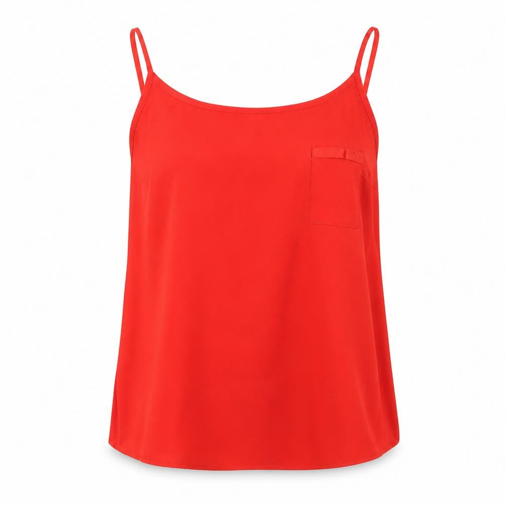 Front view of Primark women’s red camisole blouse, size UK 10