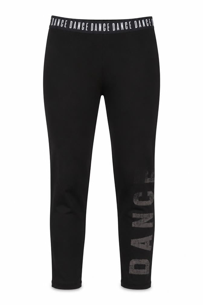 Front view of Preworn girls’ black sweatpants, size S