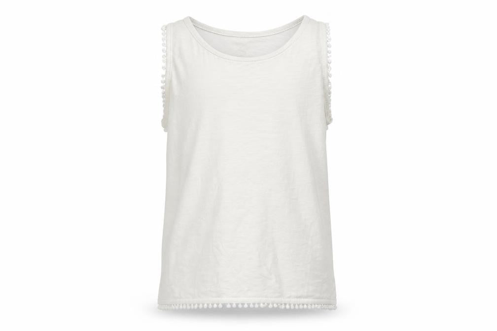 Front view of pepperts girls’ white basic t-shirt, size 10-11, years