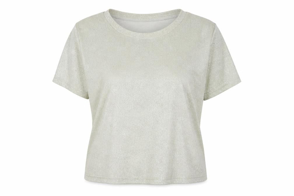 Front view of New Look women’s beige basic t-shirt, size UK 14