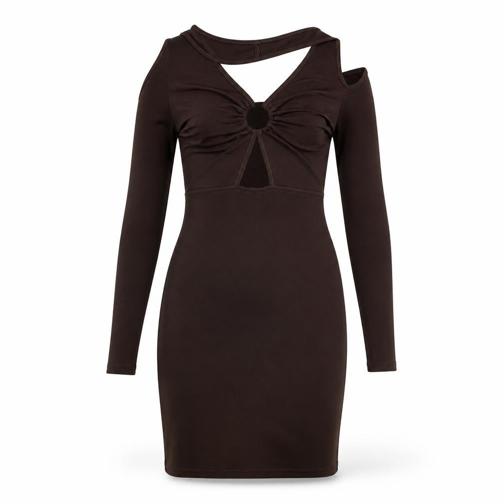 Front view of New Look women’s brown a-line, size UK 6