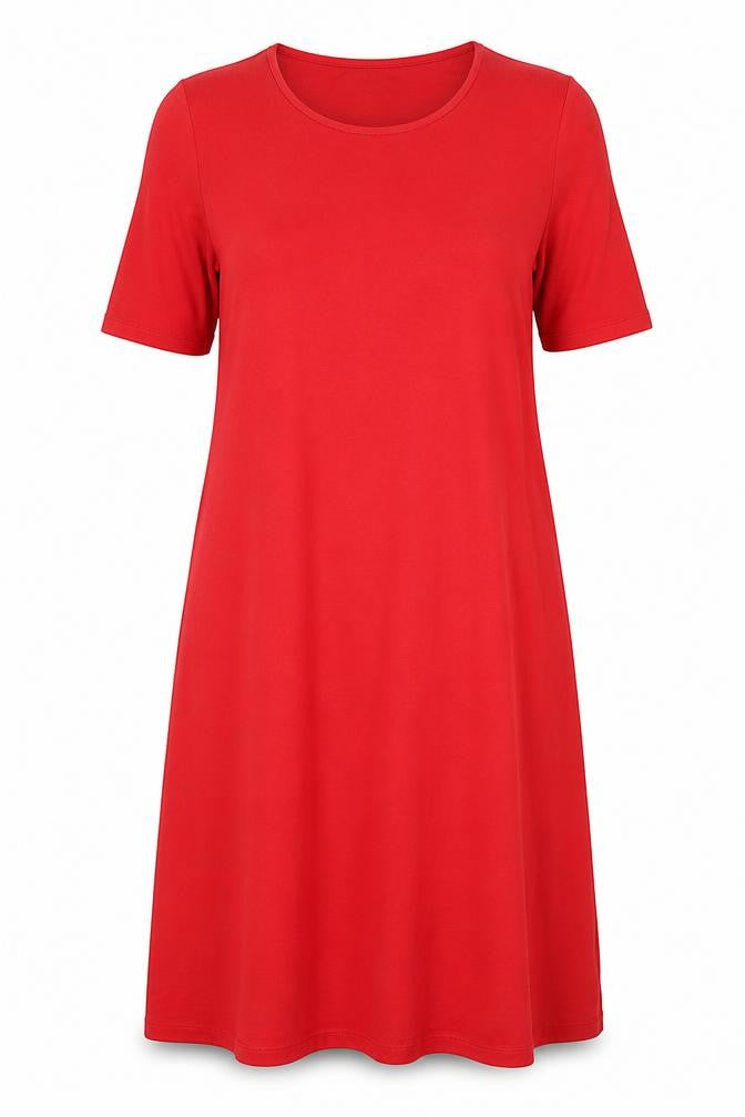 Front view of Marks & Spencer women’s red a-line, size UK 14