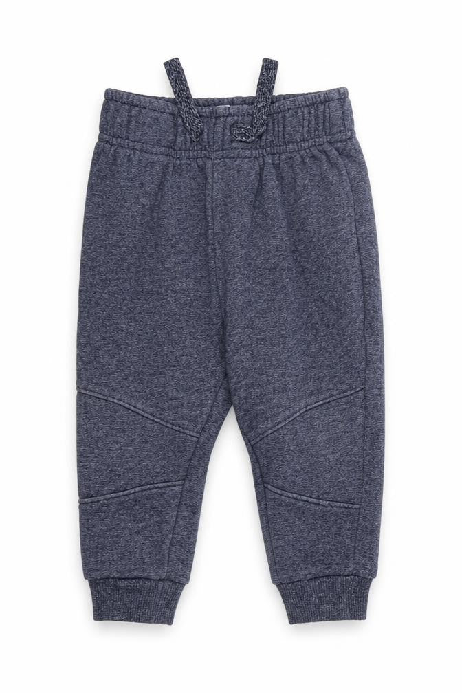 Front view of Primark girls’ blue jogger trousers, size 9-12, months