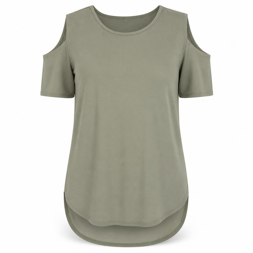 Front view of Blue Vanilla women’s green basic blouse, size M