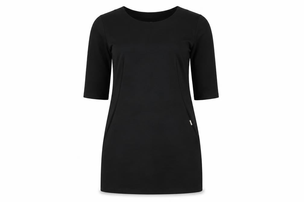 Front view of women’s black mini, size UK 12