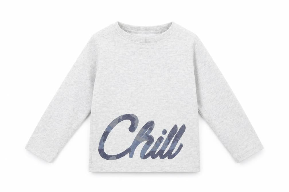 Front view of Next boys’ grey jumper, size 3, years - chill