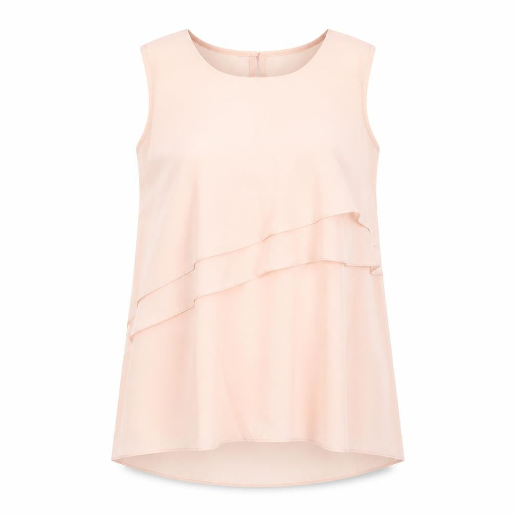 Front view of Atmosphere women’s pink basic tank, size UK 14