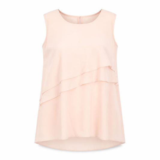 Front view of Atmosphere women’s pink basic tank, size UK 14