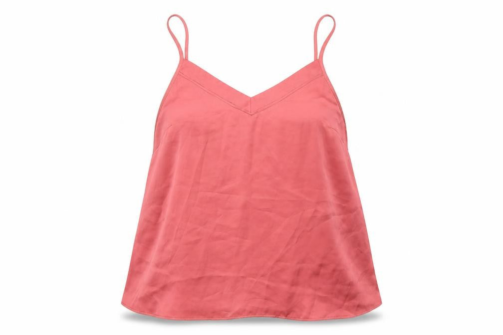 Front view of Secret Possesions women’s pink basic tank, size UK 12