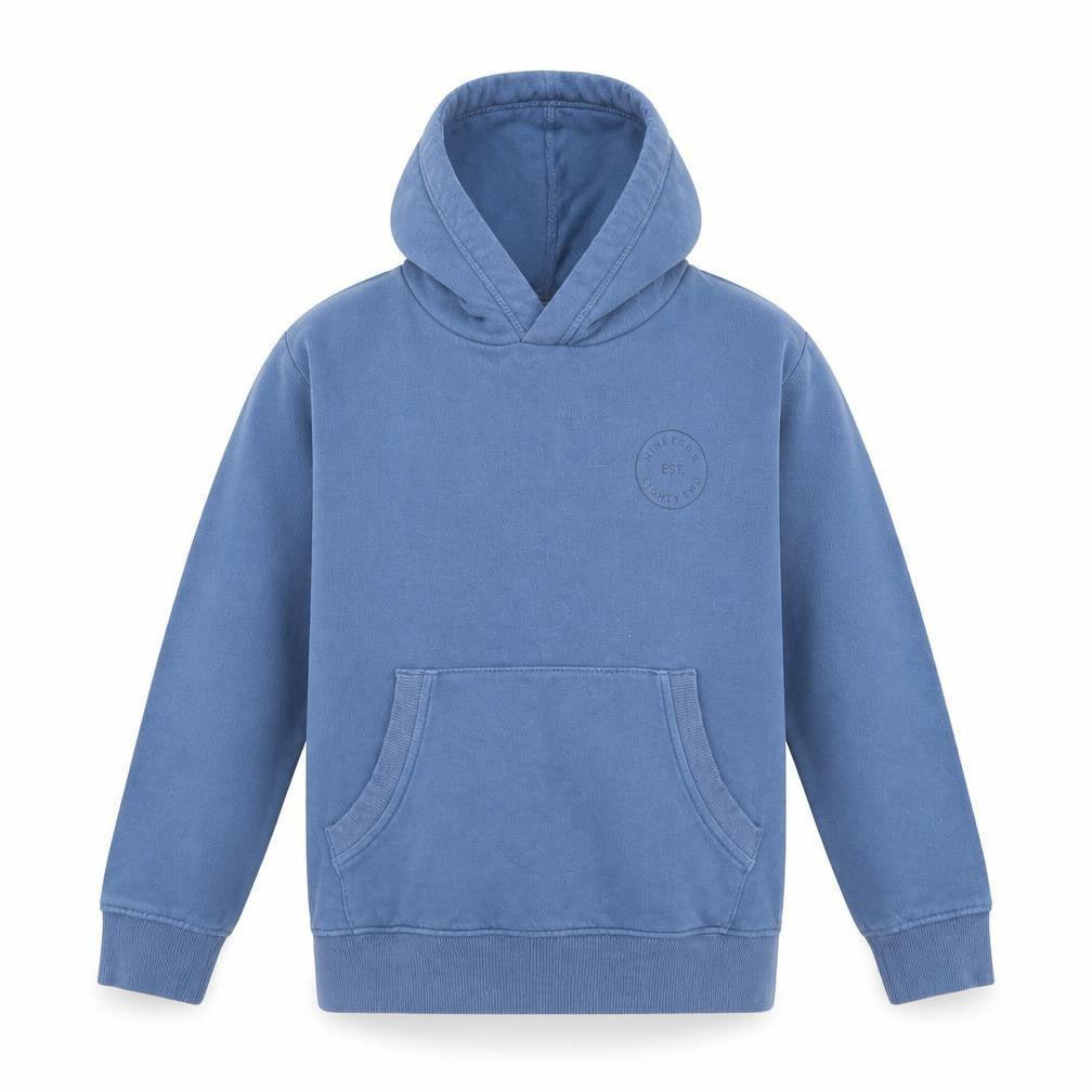 Front view of Next girls’ blue pullover hoodie, size 6, years