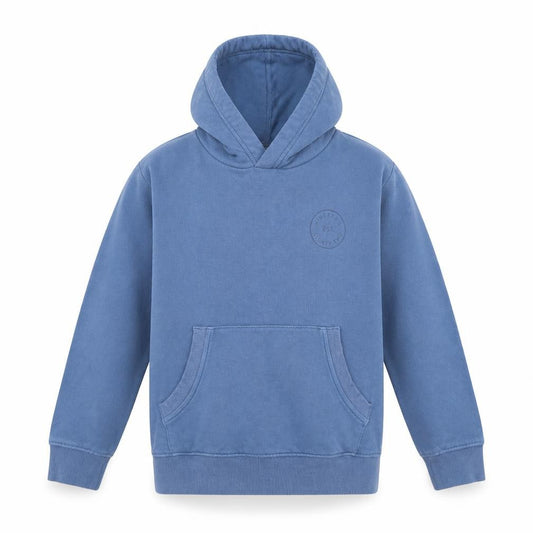 Front view of Next girls’ blue pullover hoodie, size 6, years