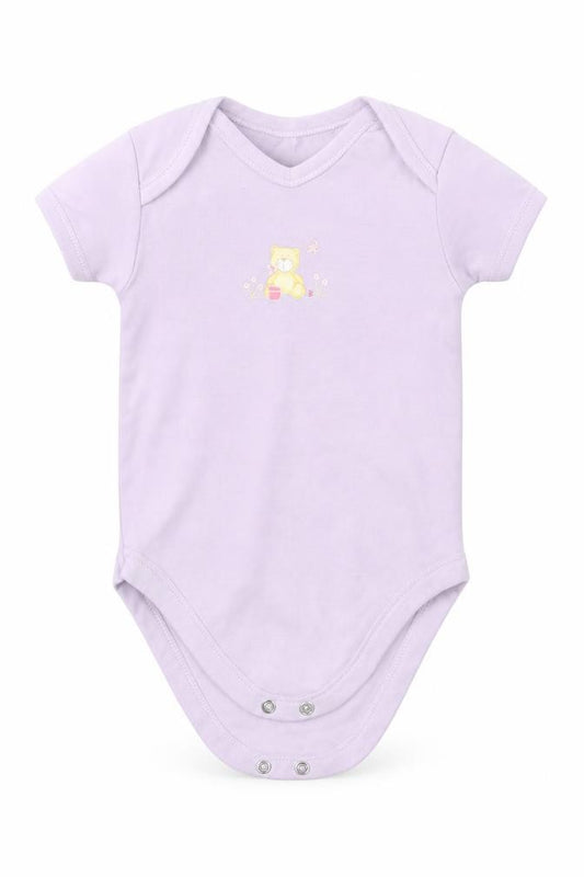 Front view of George girls’ purple babygrow one-piece, size 9-12, months