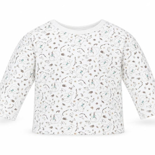 Jainco Baby White Geometric  Basic T-Shirt Size 0-3 Months  - Were going on a bear hunt