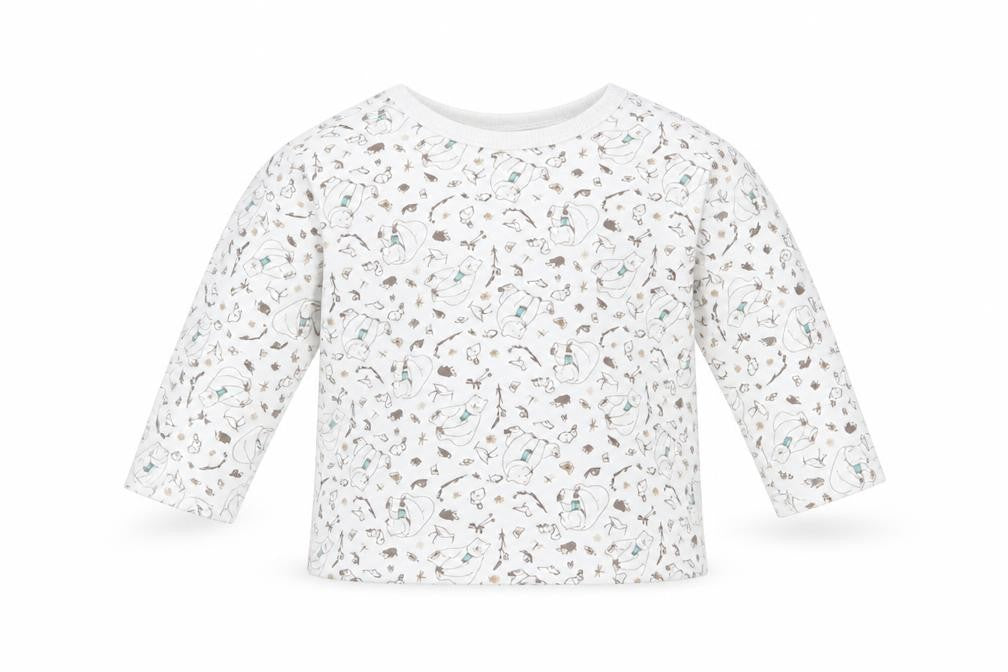 Jainco Baby White Geometric  Basic T-Shirt Size 0-3 Months  - Were going on a bear hunt