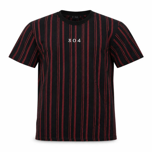 304 Mens Black Striped   T-Shirt Size M