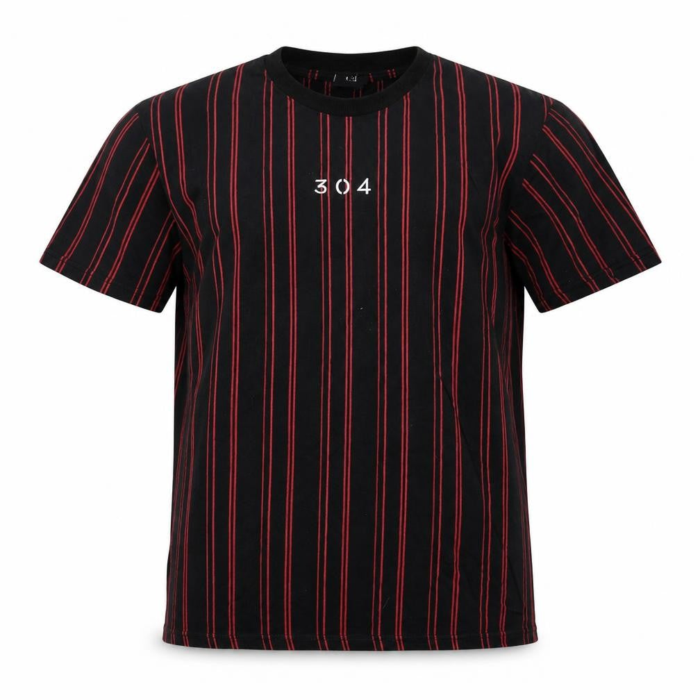 304 Mens Black Striped   T-Shirt Size M