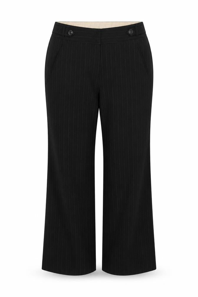 Evie Womens Black Striped  Trousers  Size 12 L31 in