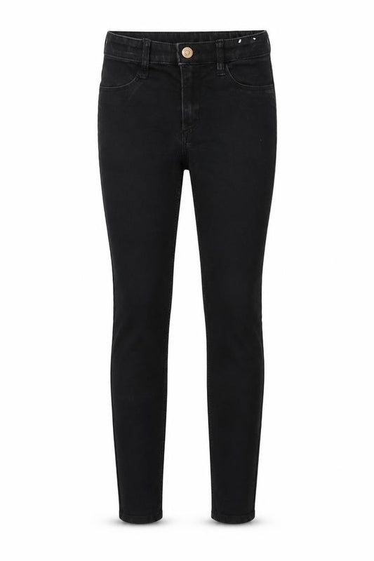 Front view of Preworn girls’ black jegging trousers - girls school trousers