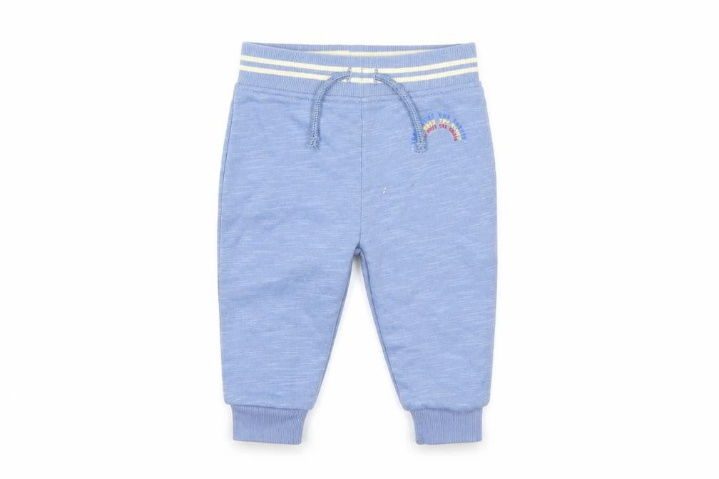 Front view of Primark boys’ blue sweatpants, size 6-9, months