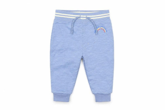 Front view of Primark boys’ blue sweatpants, size 6-9, months