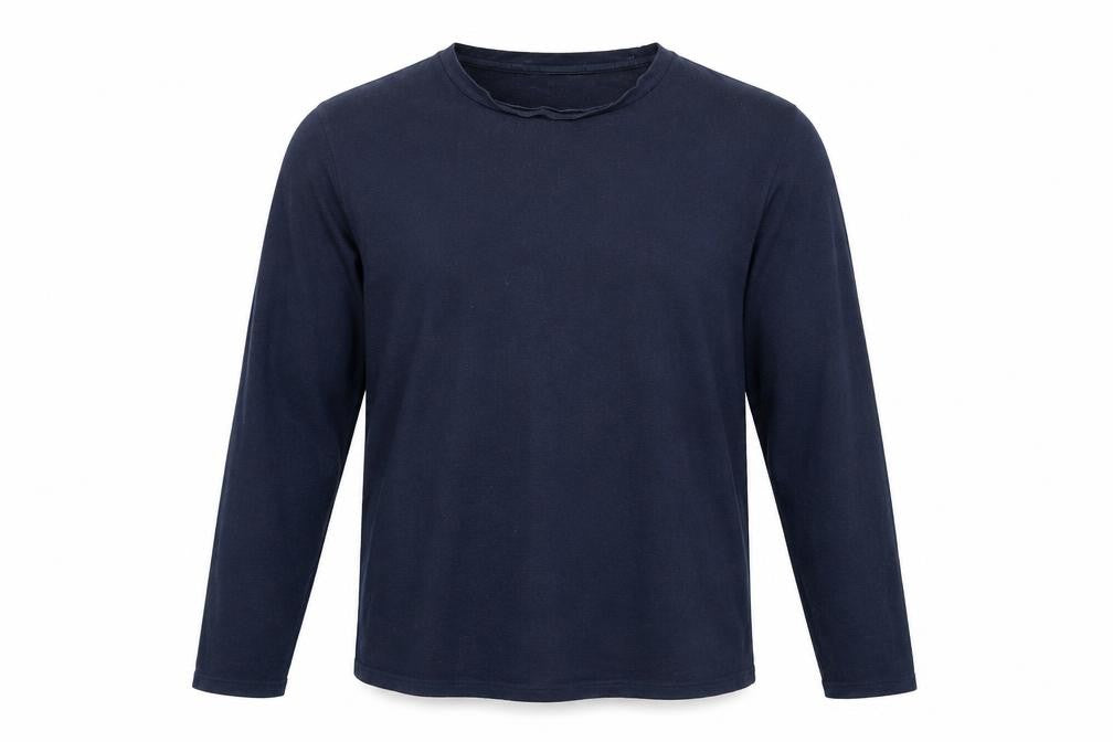 Front view of Bonmarché Men men’s blue pullover sweatshirt, size M