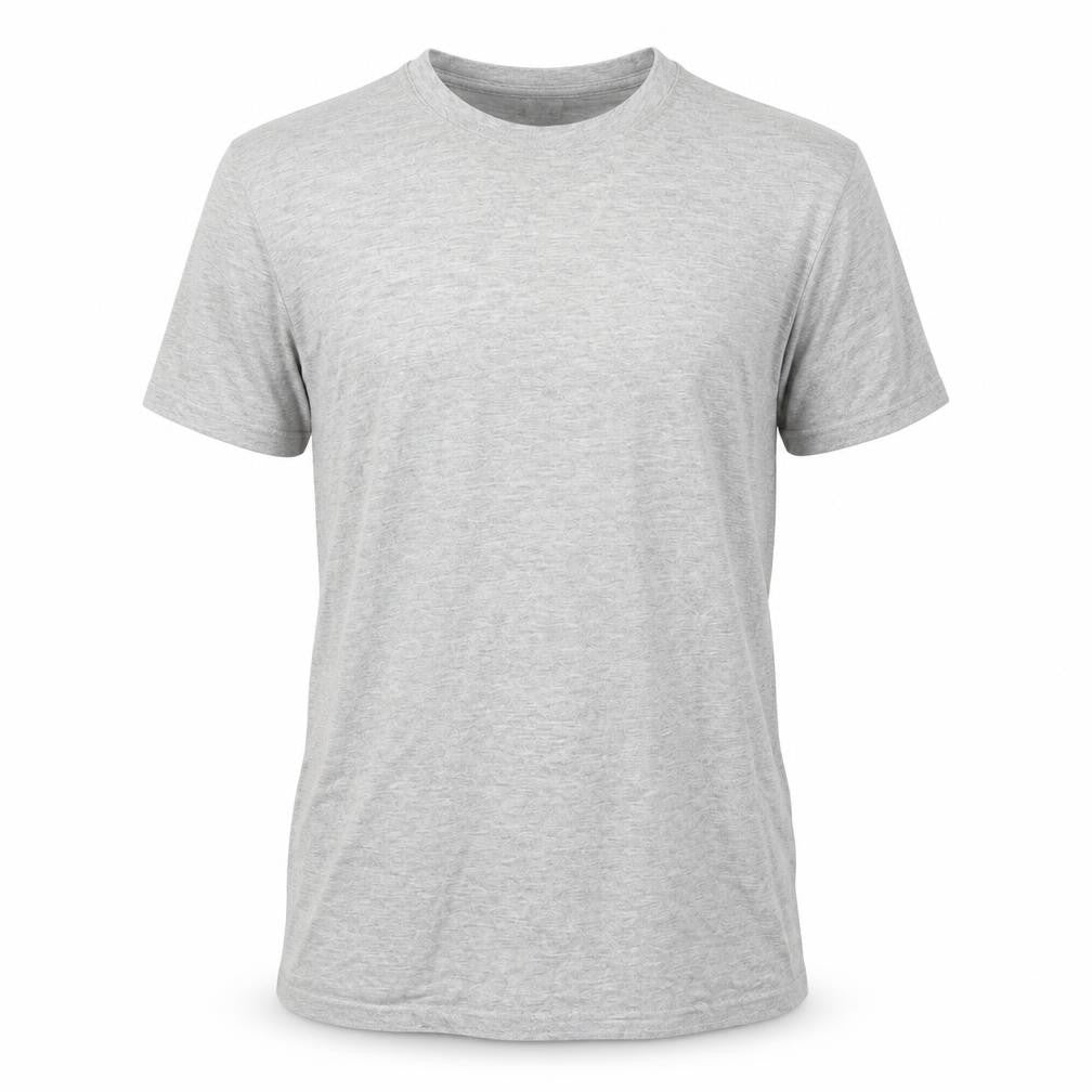 Front view of Preworn men’s grey t-shirt, size S