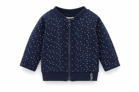 Front view of Dirkje Baby Blue Full Zip Jumper, size 0-3, Months