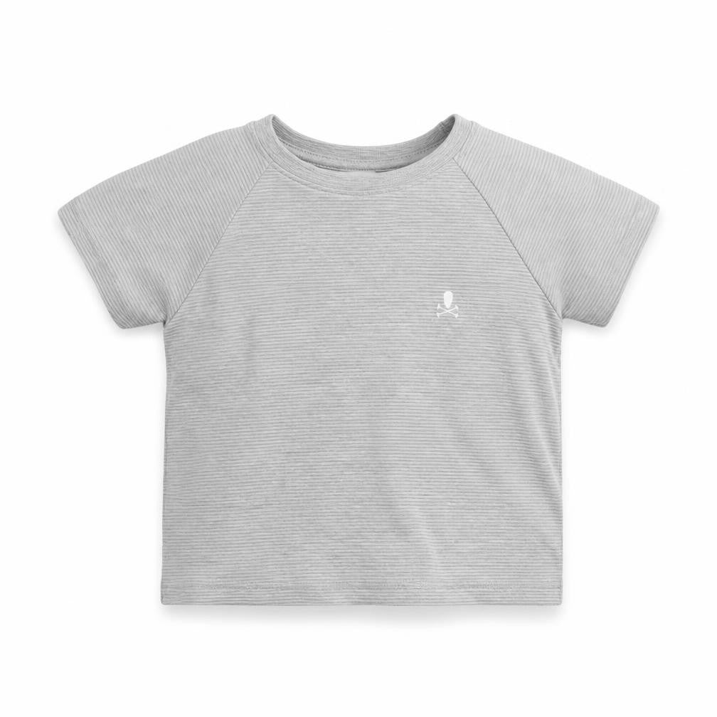 Front view of Tu girls’ grey basic t-shirt, size 6, years