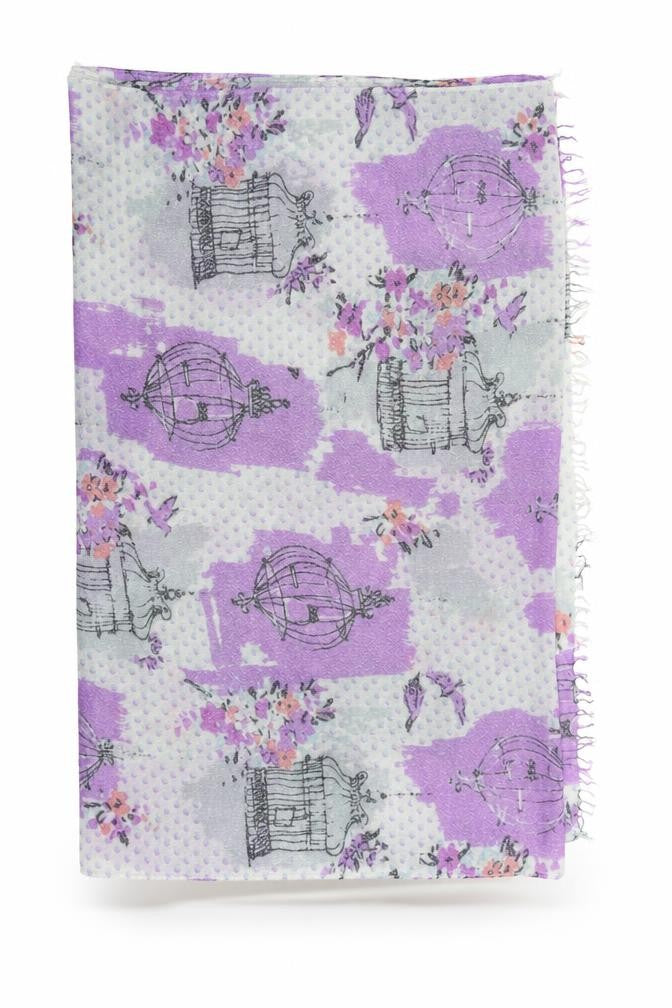Preworn Womens Purple Floral   Shawl/Wrap