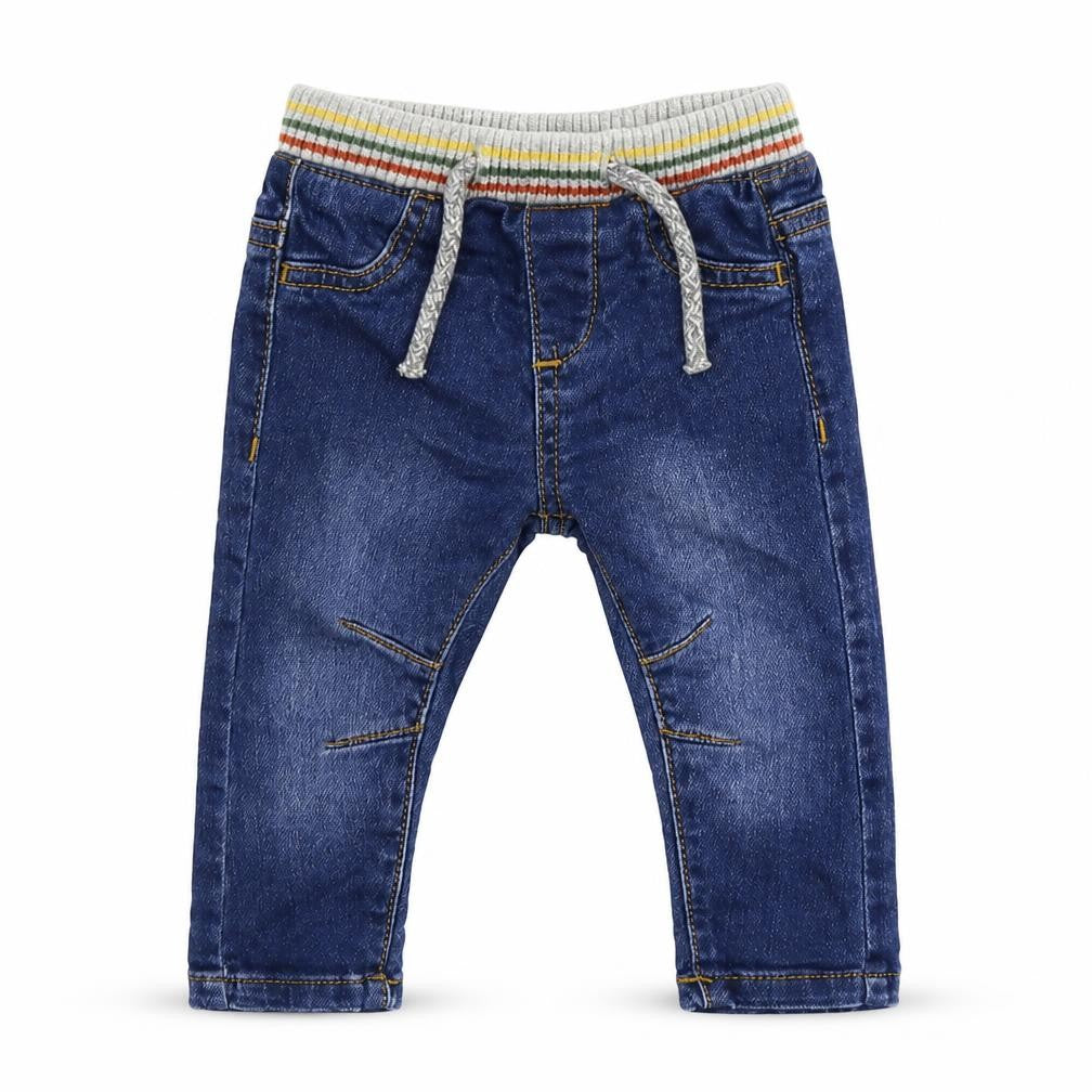 Front view of Nutmeg Baby Blue Jogger Jeans, size 3-6, Months