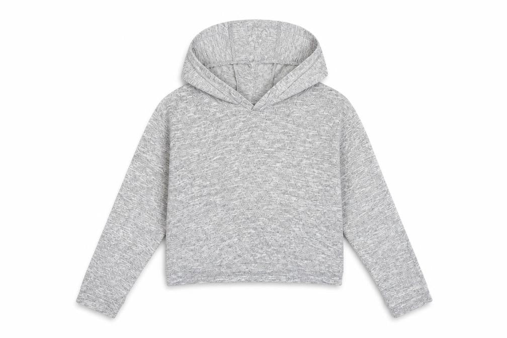 Front view of New Look girls’ grey pullover hoodie, size 12, years
