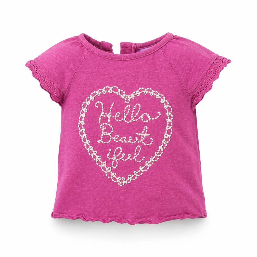 F&F Baby Pink   Basic T-Shirt Size 12-18 Months  - Heart