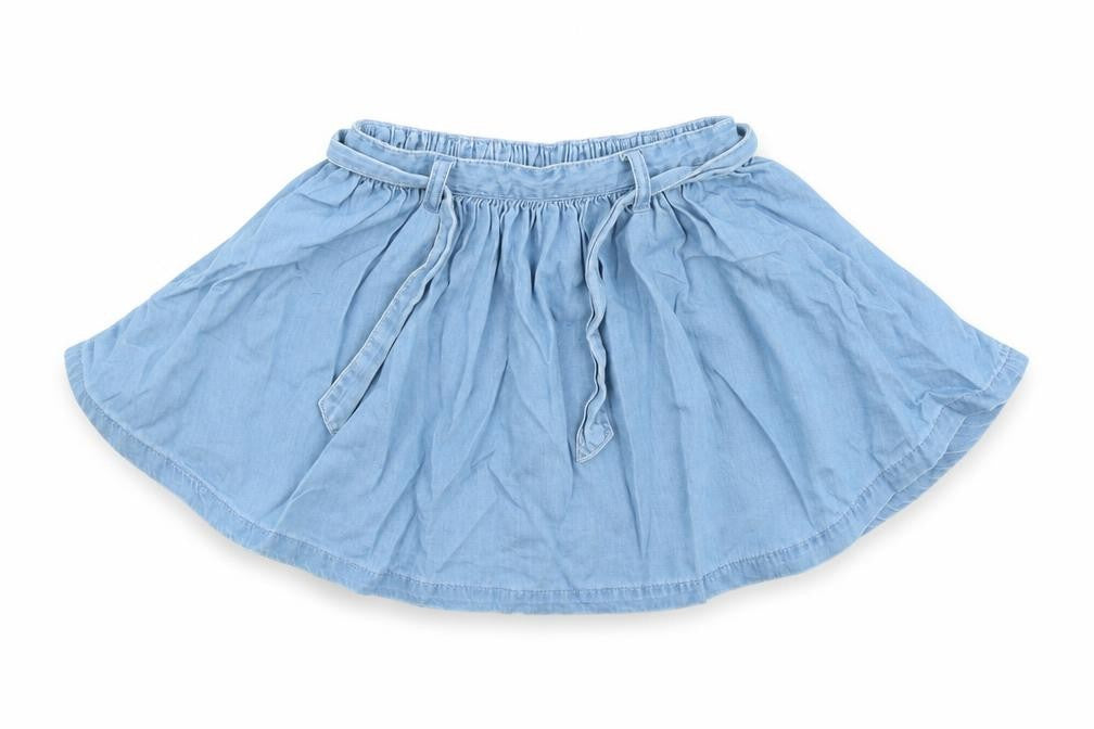 Front view of Next girls’ blue skater skirt, size 4-5, years