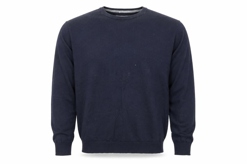 Front view of F&F men’s blue pullover sweatshirt, size M