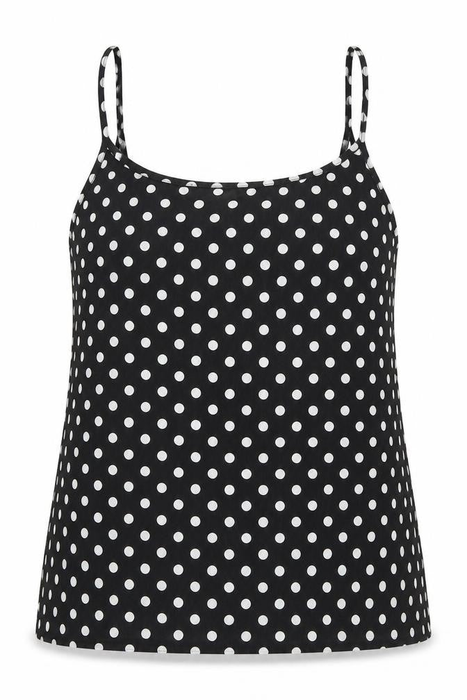 cameo rose Womens Black Polka Dot  Camisole Tank Size 8  - cropped