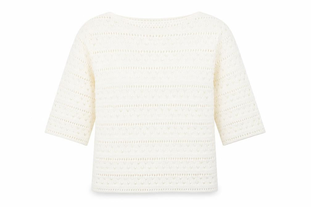 Front view of Papaya women’s white knit jumper, size M