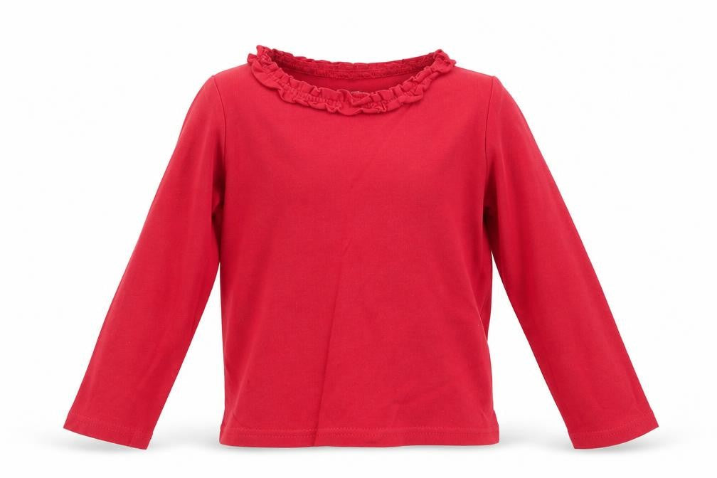 Front view of Next girls’ red basic t-shirt, size 2-3, years