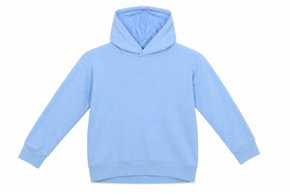 Front view of Next boys’ blue pullover hoodie, size 7, years