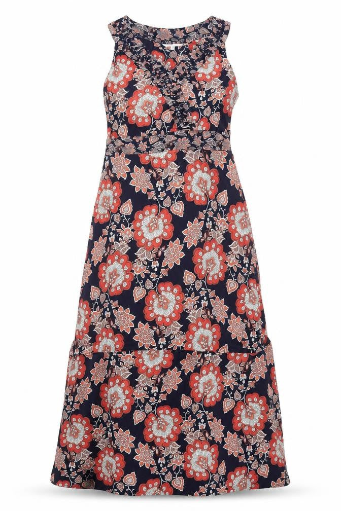 Front view of RJR.John Rocha women’s multicoloured floral a-line, size UK 8