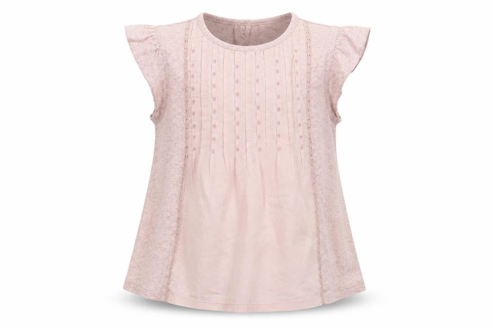 Front view of Next girls’ pink basic t-shirt, size 5, years