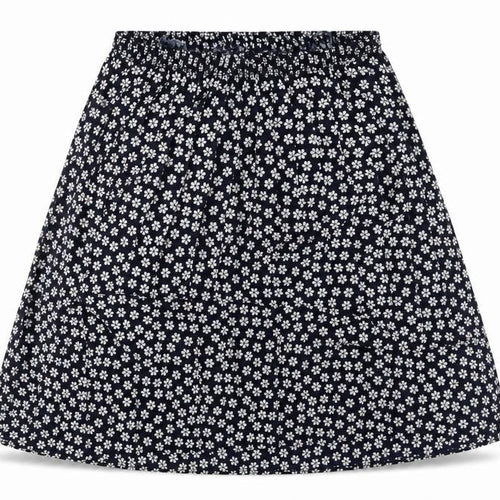 Preworn Womens Black Floral  A-Line Skirt One Size