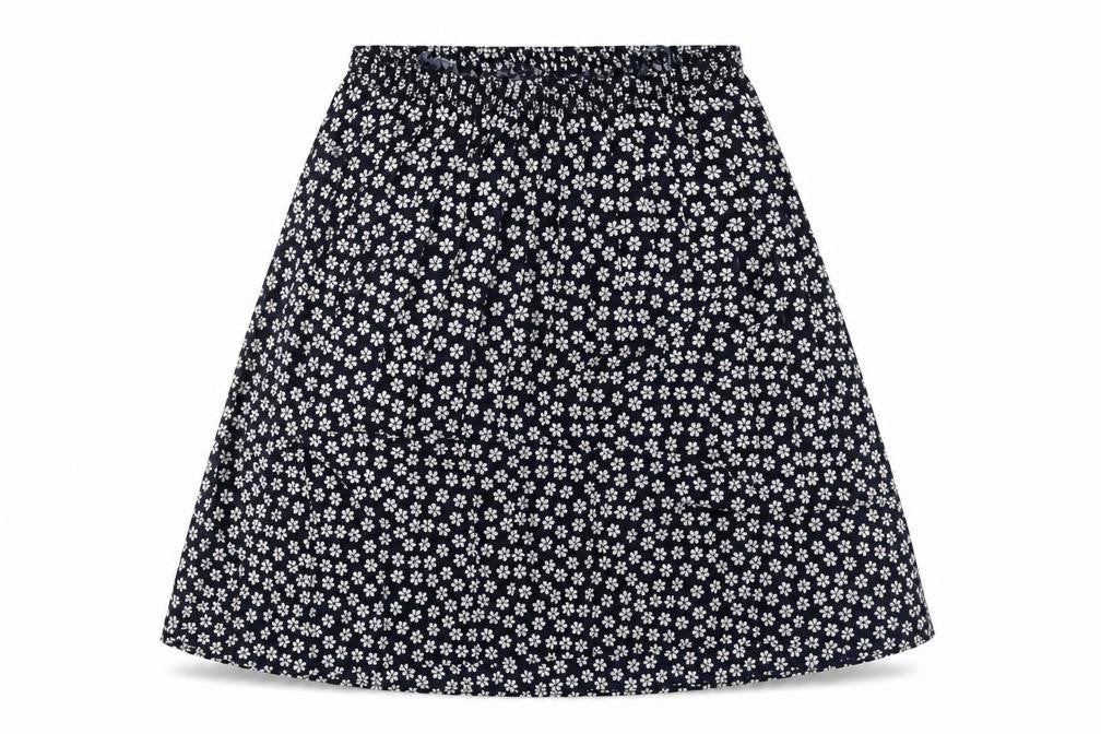 Preworn Womens Black Floral  A-Line Skirt One Size