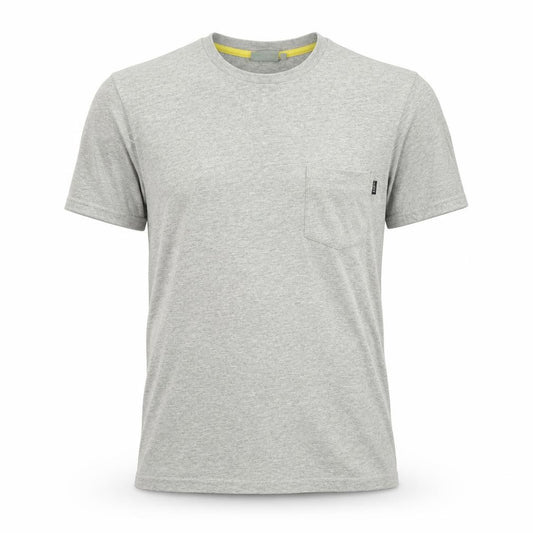 Front view of Wezc men’s grey t-shirt, size M