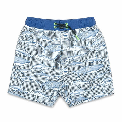 Ru Boys Blue Spotted  Cargo Shorts Size 7 Years - shark print