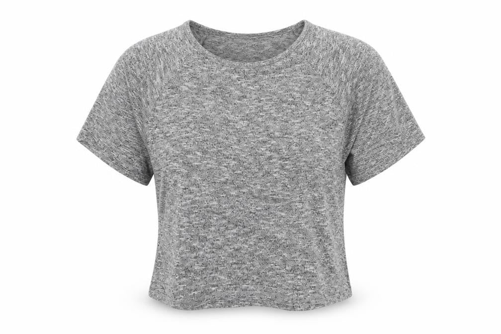 Front view of New Look women’s grey jersey basic t-shirt, size UK 10
