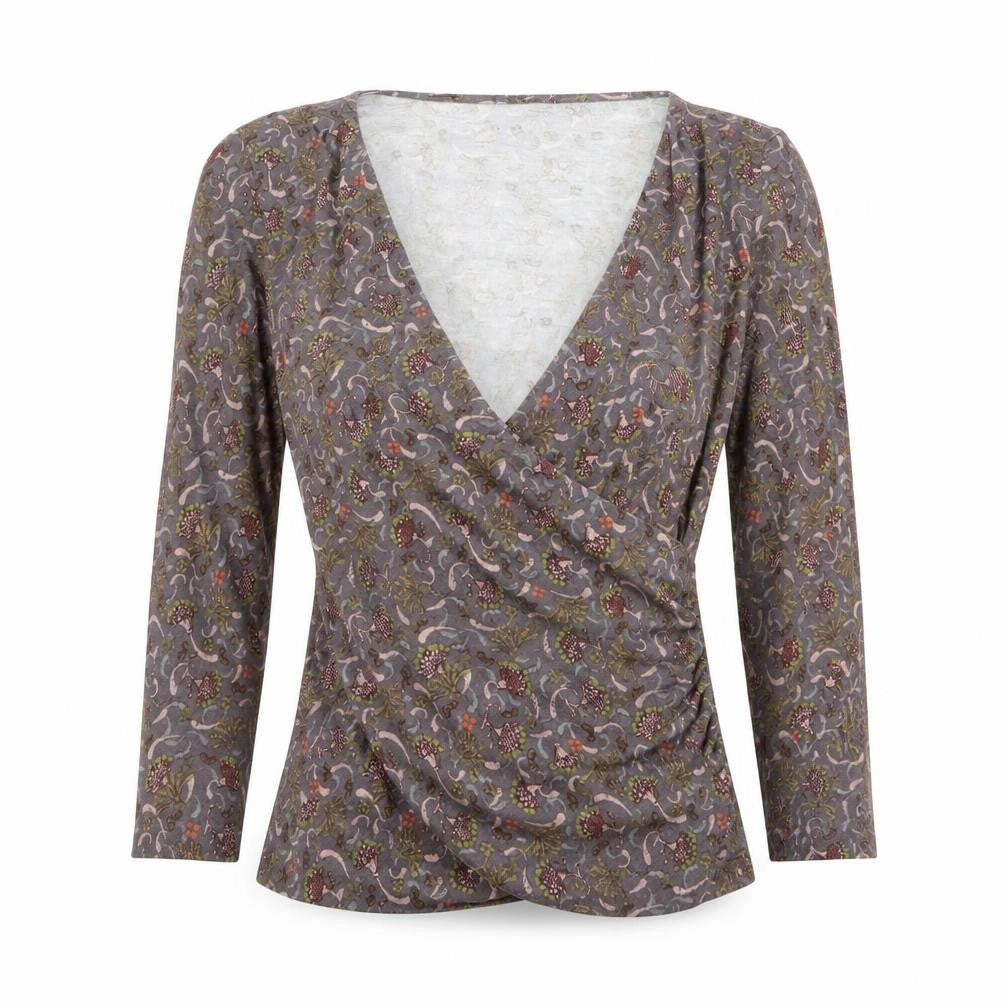 Laura Ashely  Womens Multicoloured Floral  Wrap T-Shirt Size 8